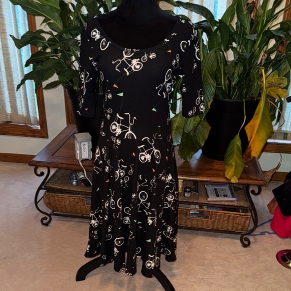 LuLaRoe Black and White Fit and Flare Dress